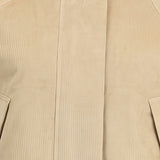 Woolrich Beige Corduroy Hooded Coat With SnapFront