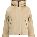 Woolrich Beige Corduroy Hooded Coat With SnapFront