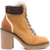 Woolrich Beige Boots LaceUpBlockHeel SignatureEdition