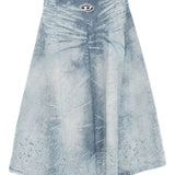 Diesel UltraExclusive Blue Distressed Logo Plaque Skirt