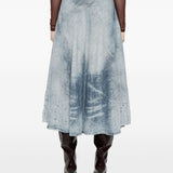 Diesel UltraExclusive Blue Distressed Logo Plaque Skirt
