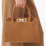 Fabiana Filippi Cappuccino Handbag Featuring Twist Lock