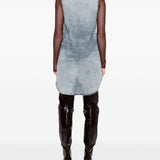 Diesel Clear Blue VNeckline Sleeveless DenimFabric Dress