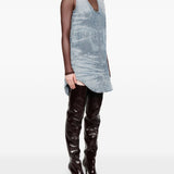 Diesel Clear Blue VNeckline Sleeveless DenimFabric Dress