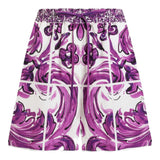 Dolce Gabbana Maiolica Print Elasticated White Shorts