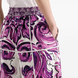Dolce Gabbana Maiolica Print Elasticated White Shorts