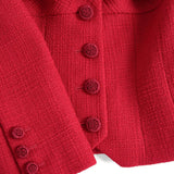 Valentino Crimson Bow Neckline Jacket Front Buttons