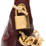 Balmain Bordeaux Luxurious Top Handle Shoulder Bag