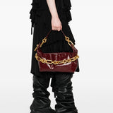 Balmain Bordeaux Luxurious Top Handle Shoulder Bag