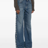 Stella McCartney Jeans Blue Button Embellished Five Pocket