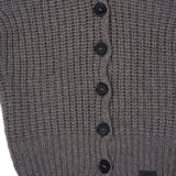 Stella McCartney Grey Ribbed Hooded Buttoned Sweater