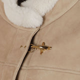 Fay Grey Exquisite Sophisticated Leather Cape Jacket