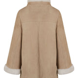 Fay Grey Exquisite Sophisticated Leather Cape Jacket