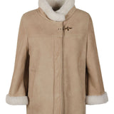 Fay Grey Exquisite Sophisticated Leather Cape Jacket