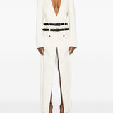Dsquared2 White Belted DoubleBreasted Coats Button Detail