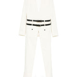 Dsquared2 White Belted DoubleBreasted Coats Button Detail