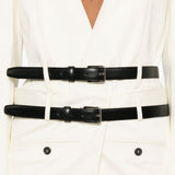 Dsquared2 White Belted DoubleBreasted Coats Button Detail