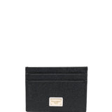Dolce And Gabbana Black Cardholder Logotype Plaque