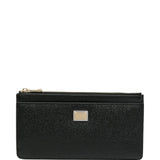 Dolce Gabbana Black Pebbled Texture Zippered Wallet