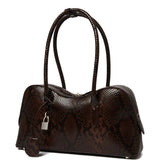 Stella McCartney Espresso Snakeskin Tote Dual Handles
