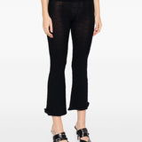 Balenciaga Black Ruffled Trim Flared Capri Trousers