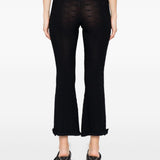 Balenciaga Black Ruffled Trim Flared Capri Trousers