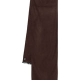 Emporio Armani Brown Fringed Trim Rectangular Scarf