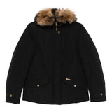 Woolrich Black Extraordinary Overcoats Zip Front Pockets