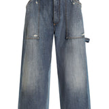 Dolce Gabbana Blue Distressed Bermuda Shorts Frayed Hem