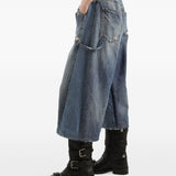 Dolce Gabbana Blue Distressed Bermuda Shorts Frayed Hem