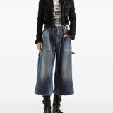 Dolce Gabbana Blue Distressed Bermuda Shorts Frayed Hem