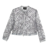 Emporio Armani SterlingSilver SequinDetail FrontZip Jacket