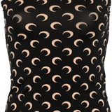 Marine Serre Black Moonogram Signature Strapless Top