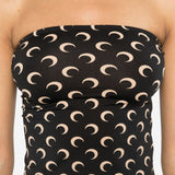 Marine Serre Black Moonogram Signature Strapless Top
