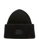 Acne Studios Jet Black Beanie Ribbed KnitLogoPatch