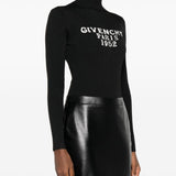 Givenchy Sumptuously Black High Neck Ribbed Bodysuit