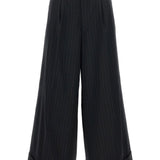 Comme Des Garcons Pinstripe cuffed trousers