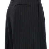 Comme Des Garcons Pinstripe cuffed trousers