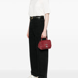 Zanellato Red Postina Handbag Foldover Detachable Strap