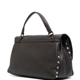 Zanellato Brown Foldover Top Handle Structured Bag