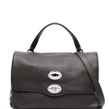 Zanellato Brown Foldover Top Handle Structured Bag