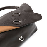 Zanellato Brown Foldover Top Handle Structured Bag