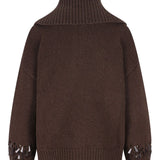 Brunello Cucinelli Brown Paillette Zip Closure Cardigan
