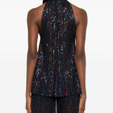 Missoni Azure Elevated Neck Sleeveless Top Detailing