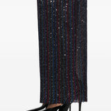 Missoni Blue Striped Elasticated Waistband Sequins Trousers