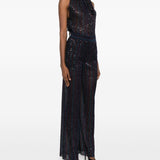 Missoni Blue Striped Elasticated Waistband Sequins Trousers