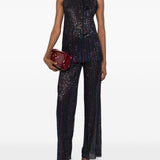 Missoni Blue Striped Elasticated Waistband Sequins Trousers