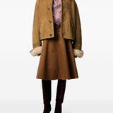 Ami Paris Camel Lightweight Jacket Shearling Collar