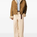 Ami Paris Camel Lightweight Jacket Shearling Collar