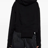 Dsquared2 Black Cropped Hooded Logo Print Sweatshirt
